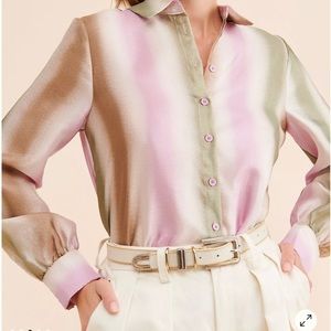 Anthropologie Shimmer Button Down
